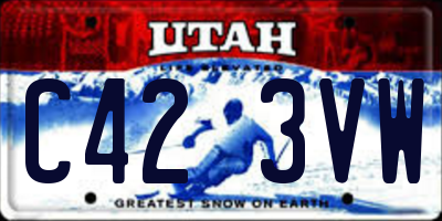 UT license plate C423VW
