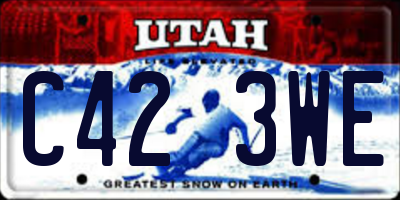 UT license plate C423WE