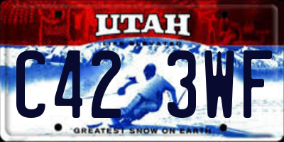 UT license plate C423WF