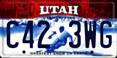 UT license plate C423WG