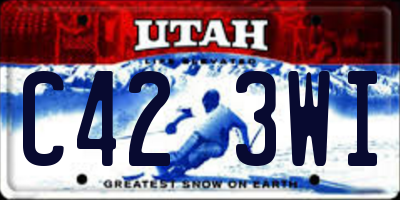 UT license plate C423WI