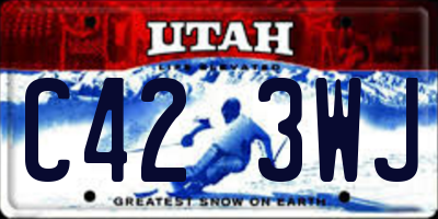 UT license plate C423WJ