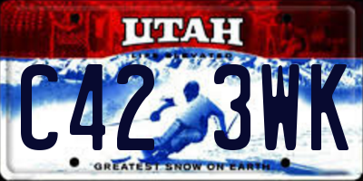 UT license plate C423WK