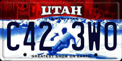 UT license plate C423WO