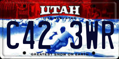 UT license plate C423WR