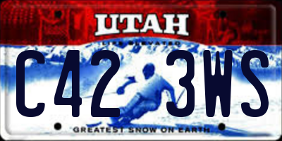 UT license plate C423WS