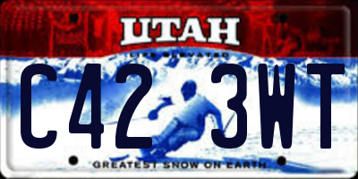 UT license plate C423WT