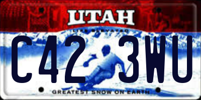 UT license plate C423WU