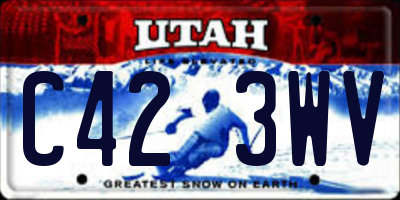 UT license plate C423WV