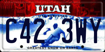 UT license plate C423WY