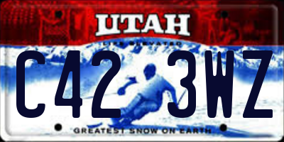 UT license plate C423WZ