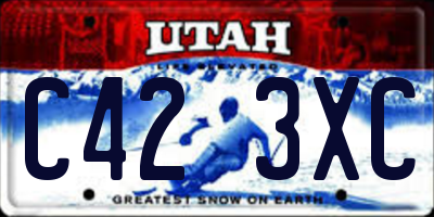 UT license plate C423XC