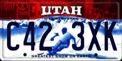 UT license plate C423XK