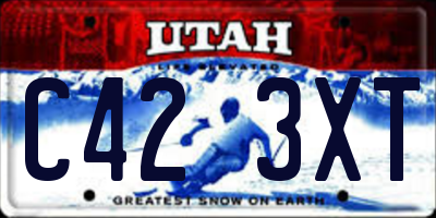 UT license plate C423XT