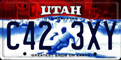 UT license plate C423XY