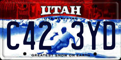 UT license plate C423YD