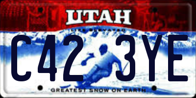 UT license plate C423YE
