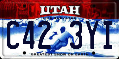 UT license plate C423YI
