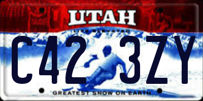 UT license plate C423ZY