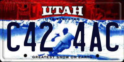 UT license plate C424AC