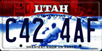 UT license plate C424AF