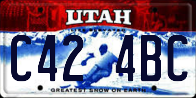 UT license plate C424BC