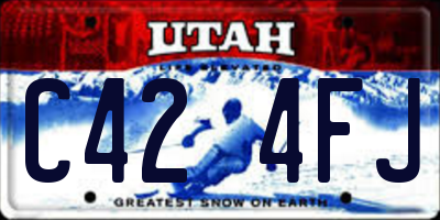 UT license plate C424FJ