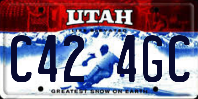 UT license plate C424GC