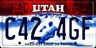 UT license plate C424GF