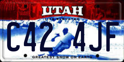 UT license plate C424JF