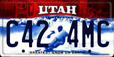 UT license plate C424MC