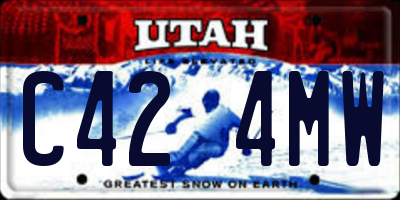 UT license plate C424MW