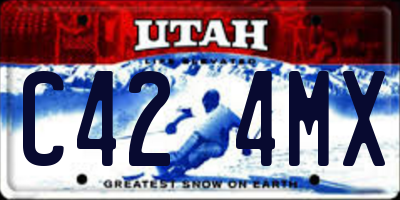 UT license plate C424MX