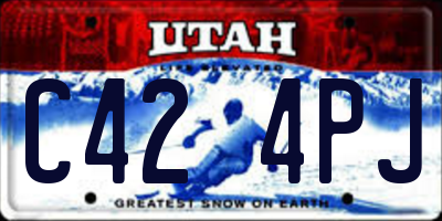 UT license plate C424PJ