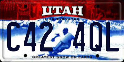 UT license plate C424QL