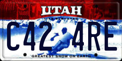 UT license plate C424RE