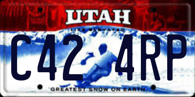 UT license plate C424RP