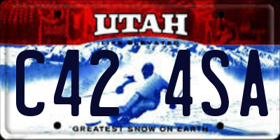 UT license plate C424SA