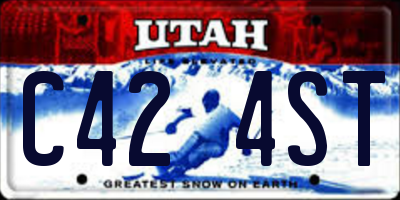 UT license plate C424ST