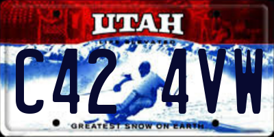 UT license plate C424VW