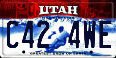 UT license plate C424WE