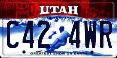 UT license plate C424WR