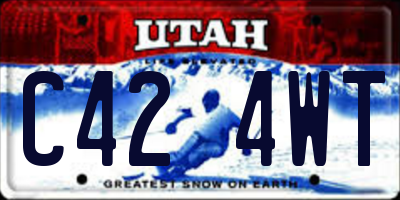 UT license plate C424WT