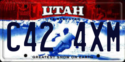 UT license plate C424XM