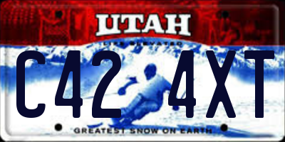 UT license plate C424XT