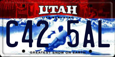 UT license plate C425AL