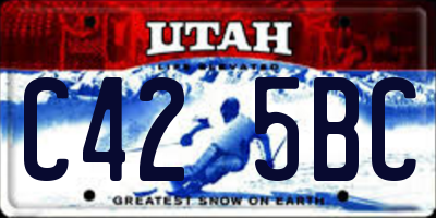 UT license plate C425BC