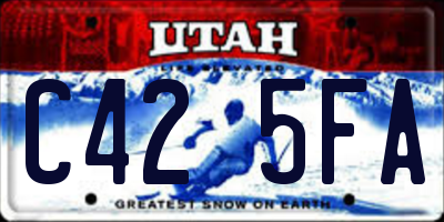 UT license plate C425FA