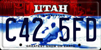 UT license plate C425FD