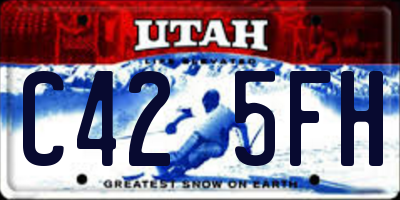 UT license plate C425FH
